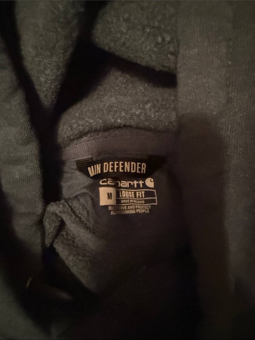 NWOT Carhartt Forest Green Hooded Sweatshirt with Gold Logo - Picture 2 of 2